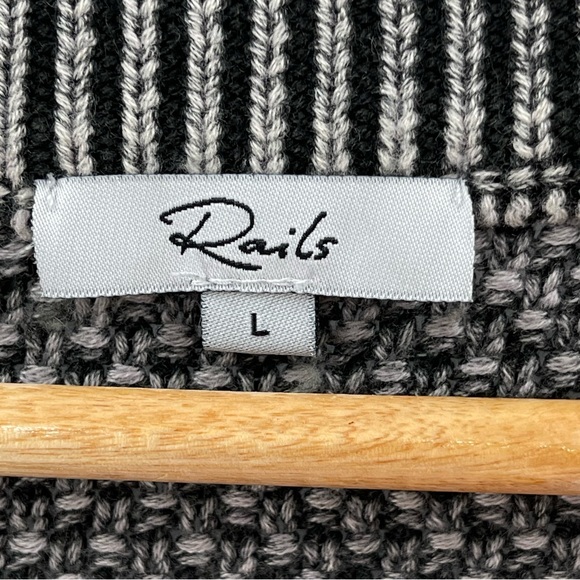 RAILS LISETTE TEXTURED CREWNECK VINTAGE BLACK INDIE GRUNGE SWEATER SIZE LARGE - Picture 8 of 12